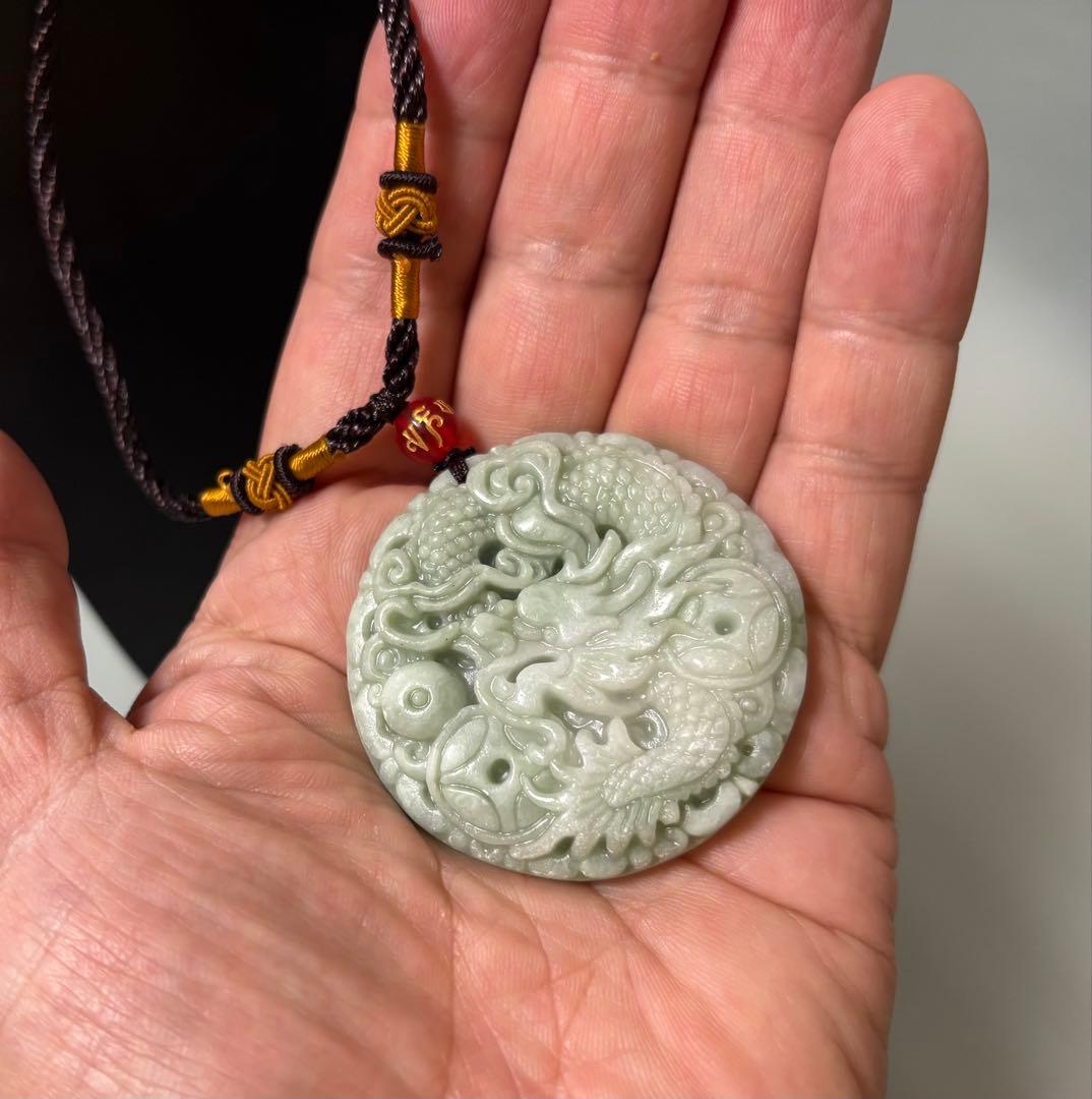 Yamaguchi Jr（ 天然サーペンティン 龍神ペンダント（岫玉石）