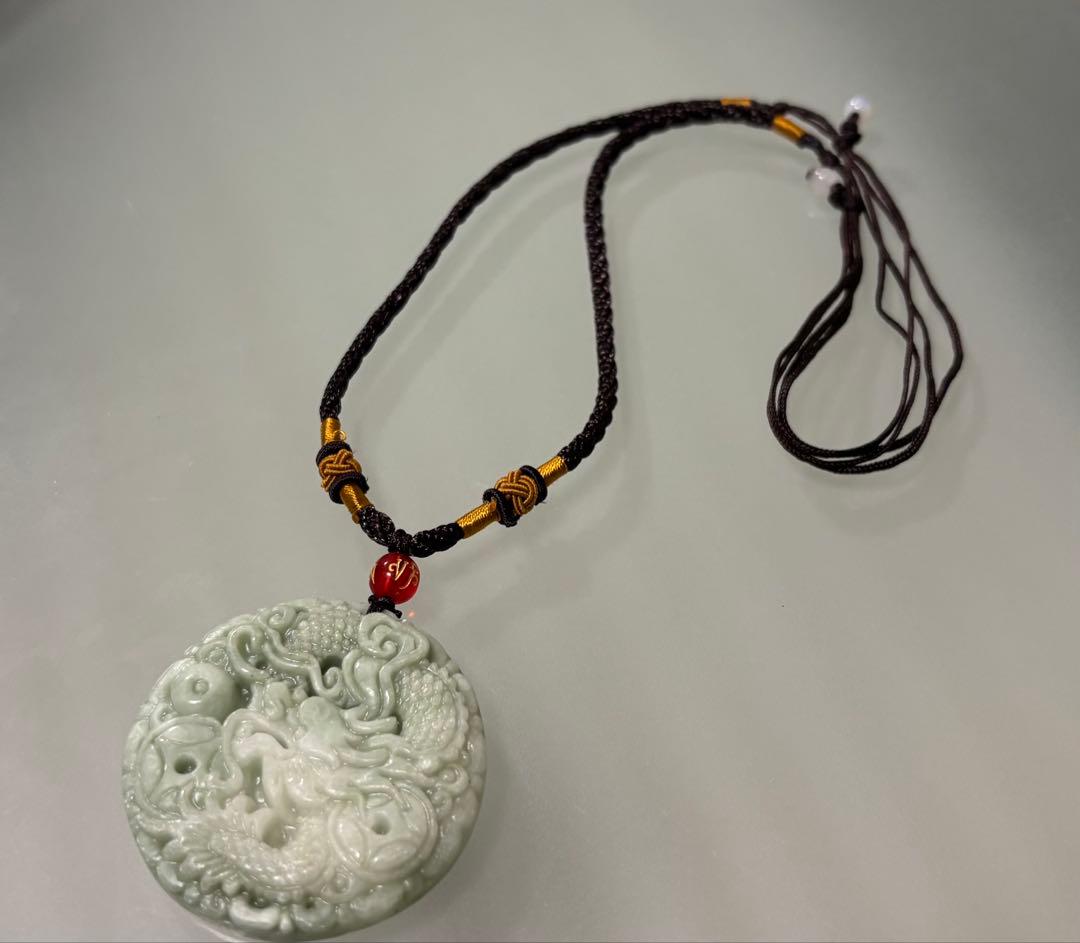 Yamaguchi Jr（ 天然サーペンティン 龍神ペンダント（岫玉石）