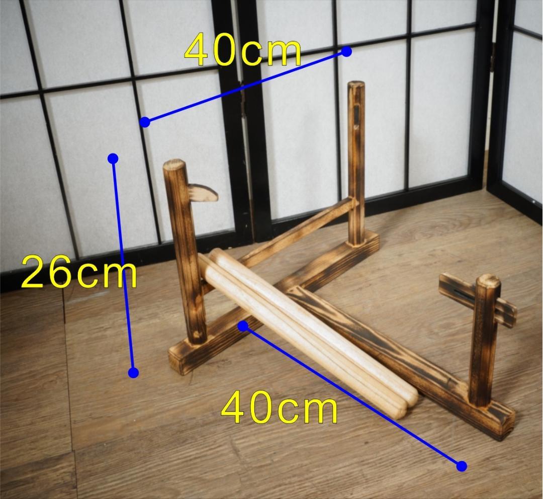 【新品・未使用】　牛革　和太鼓 締め太鼓・バチ付き・台付き