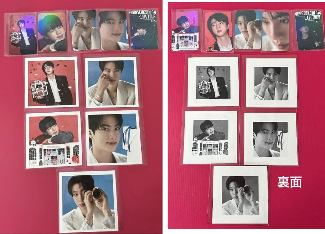 BTS JIN キャンバスポーチ（ブラック）・アルバムキーホルダー2種