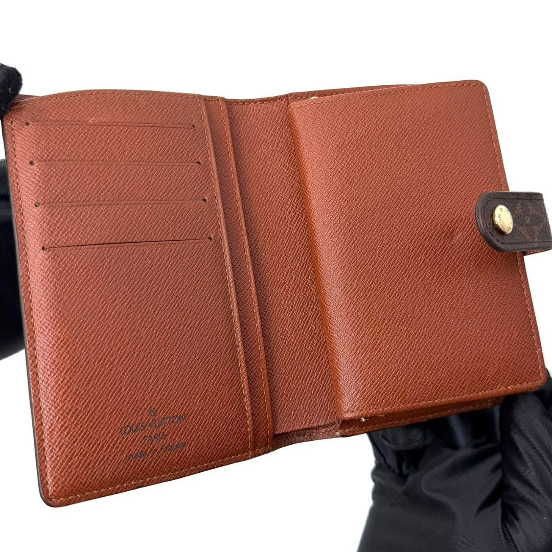 良品 ルイヴィトン モノグラム ポルトモネ ビエ ヴィエノワ がま口 茶 財布