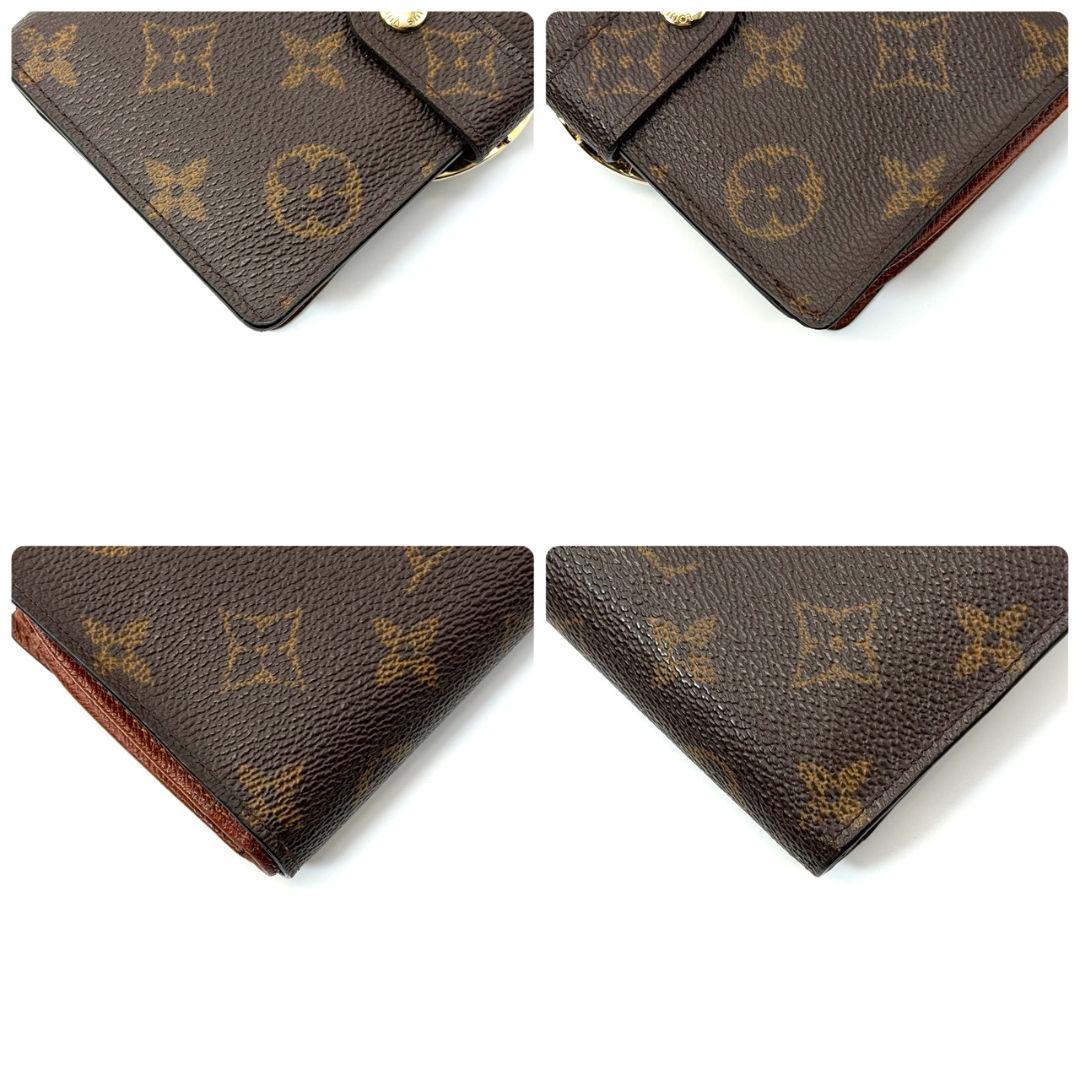 良品 ルイヴィトン モノグラム ポルトモネ ビエ ヴィエノワ がま口 茶 財布