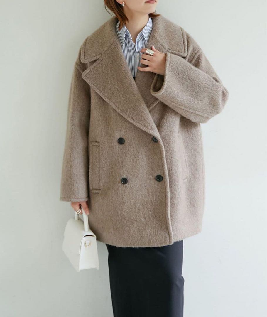 ★超美品★ GALLARDAGALANTE モヘヤシャギー ハーフ ダブルコート