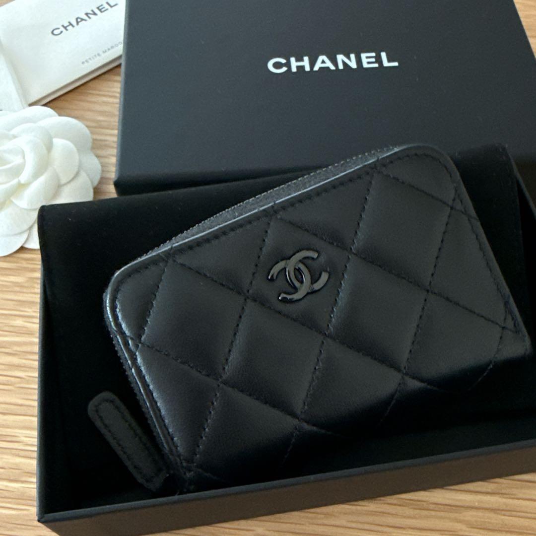 レア　シャネル マトラッセ ケース ソーブラック カードケース