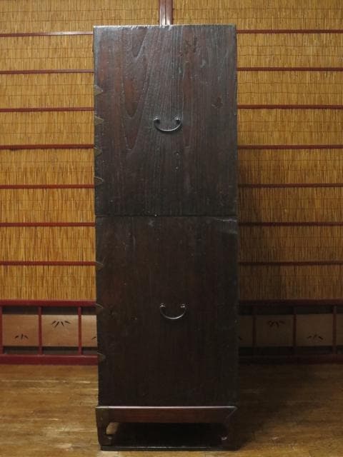 李朝古民具 朝鮮美術 朝鮮古民芸 古無垢材 真鍮金具 時代 二層箪笥 朝鮮箪笥