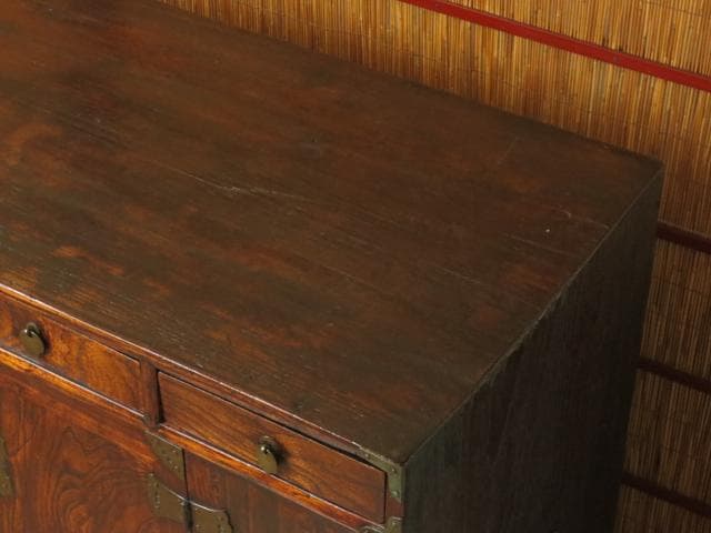 李朝古民具 朝鮮美術 朝鮮古民芸 古無垢材 真鍮金具 時代 二層箪笥 朝鮮箪笥