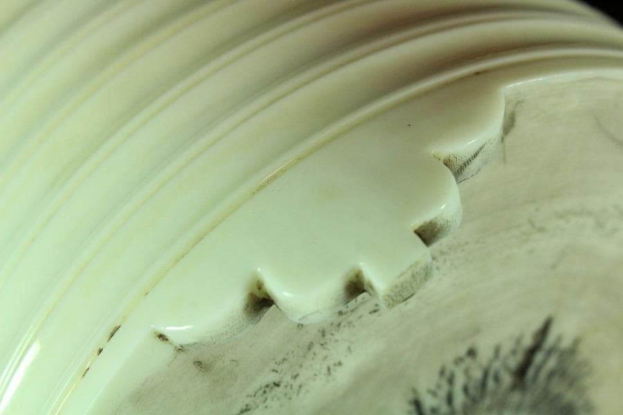 中国美術 白磁 香炉 φ15cm 茶道具 香具(K-RC960)