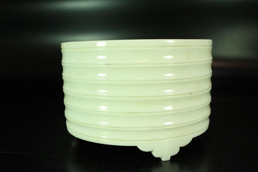 中国美術 白磁 香炉 φ15cm 茶道具 香具(K-RC960)