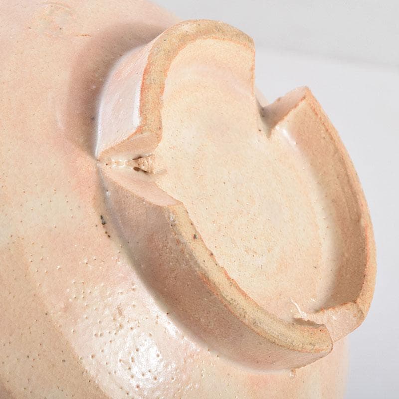 茶道具　志野焼　立鶴絵　茶碗　在銘　時代箱　V　R9374