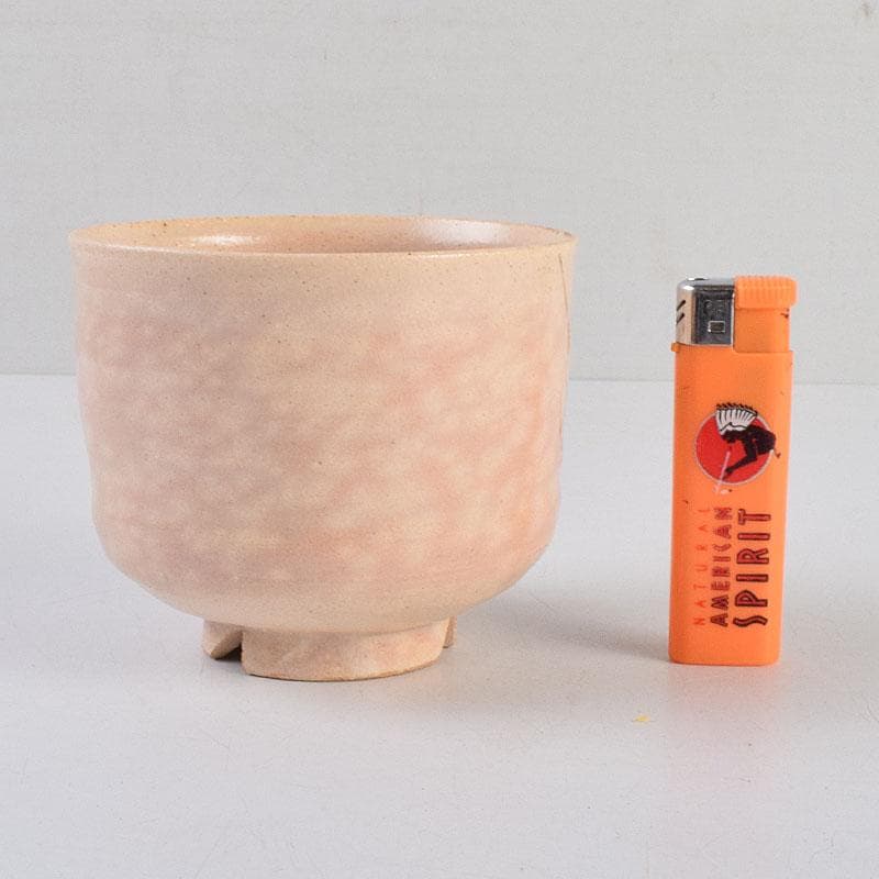 茶道具　志野焼　立鶴絵　茶碗　在銘　時代箱　V　R9374