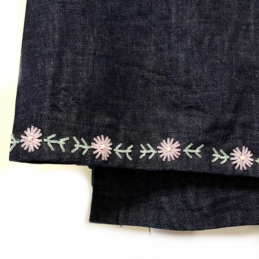 （美品）COMME des GARCONS tricot デニムスカート　ビーズ