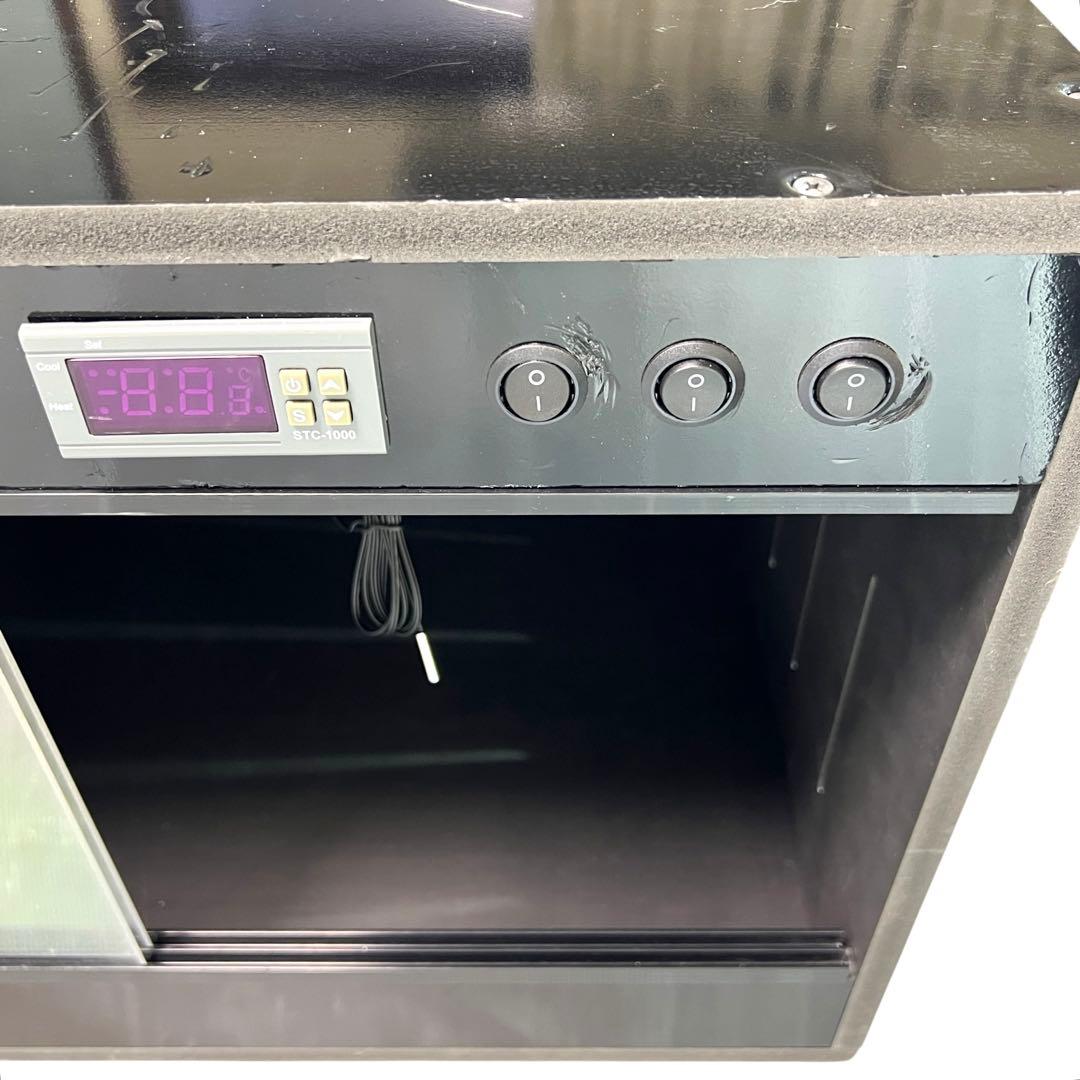 【サーモ内蔵・未使用】爬虫類 ケージ 60×40×40 ブラック