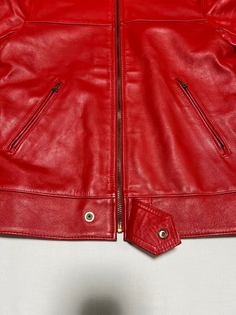 EVISU YAMANE レザージャケット 38サイズ レッド 牛革 革ジャン
