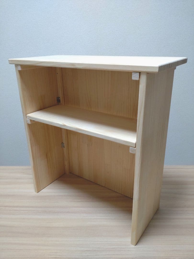 ☆完成品☆折りたたみできる レジカウンター 収納棚付☆