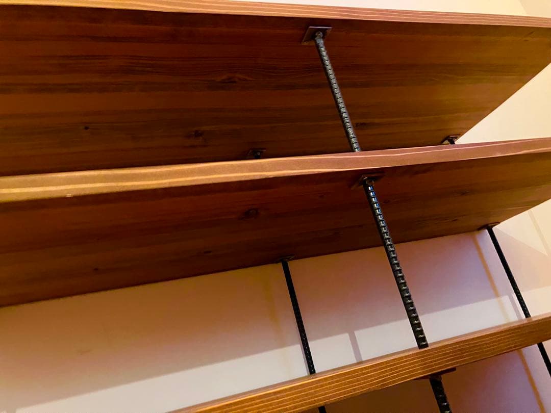 【売り切り】木製4段棚キャスター付