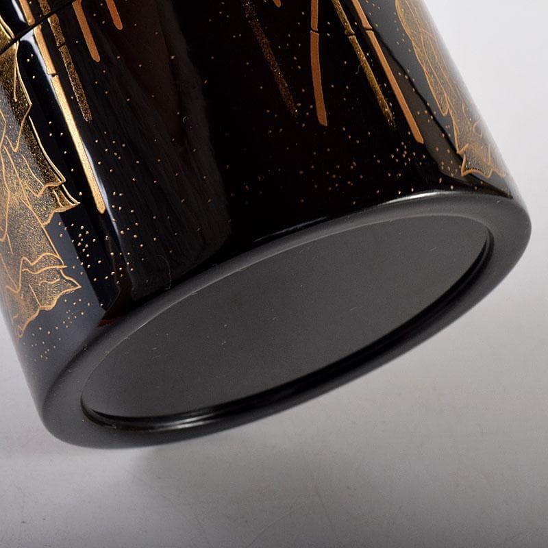 茶道具　吉田祥雲作　七賢人蒔絵　面根来塗　茶器　共箱　V　8157