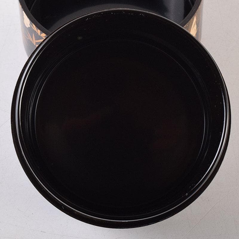 茶道具　吉田祥雲作　七賢人蒔絵　面根来塗　茶器　共箱　V　8157