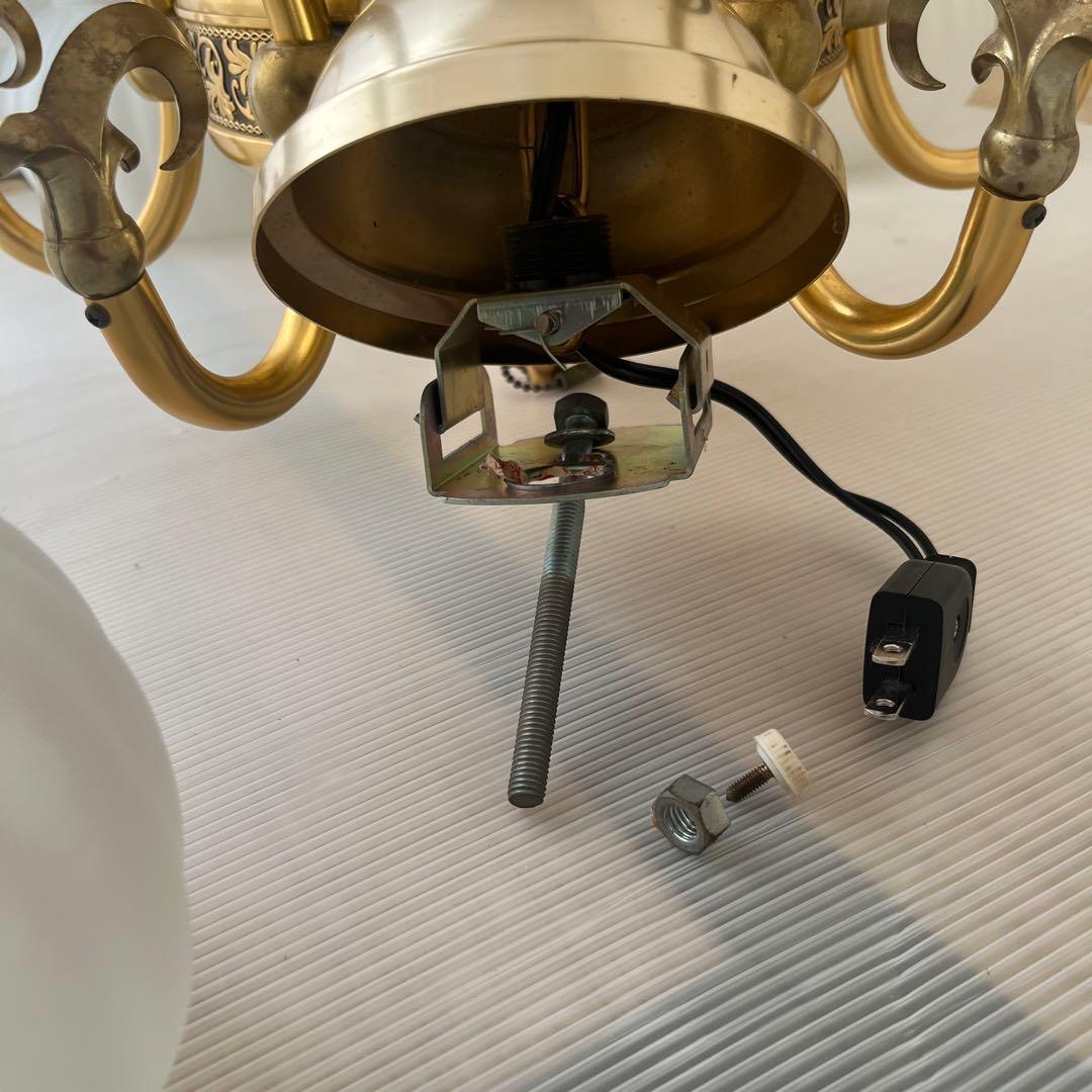アンティーク昭和レトロ6灯x1と1灯x1シャンデリア