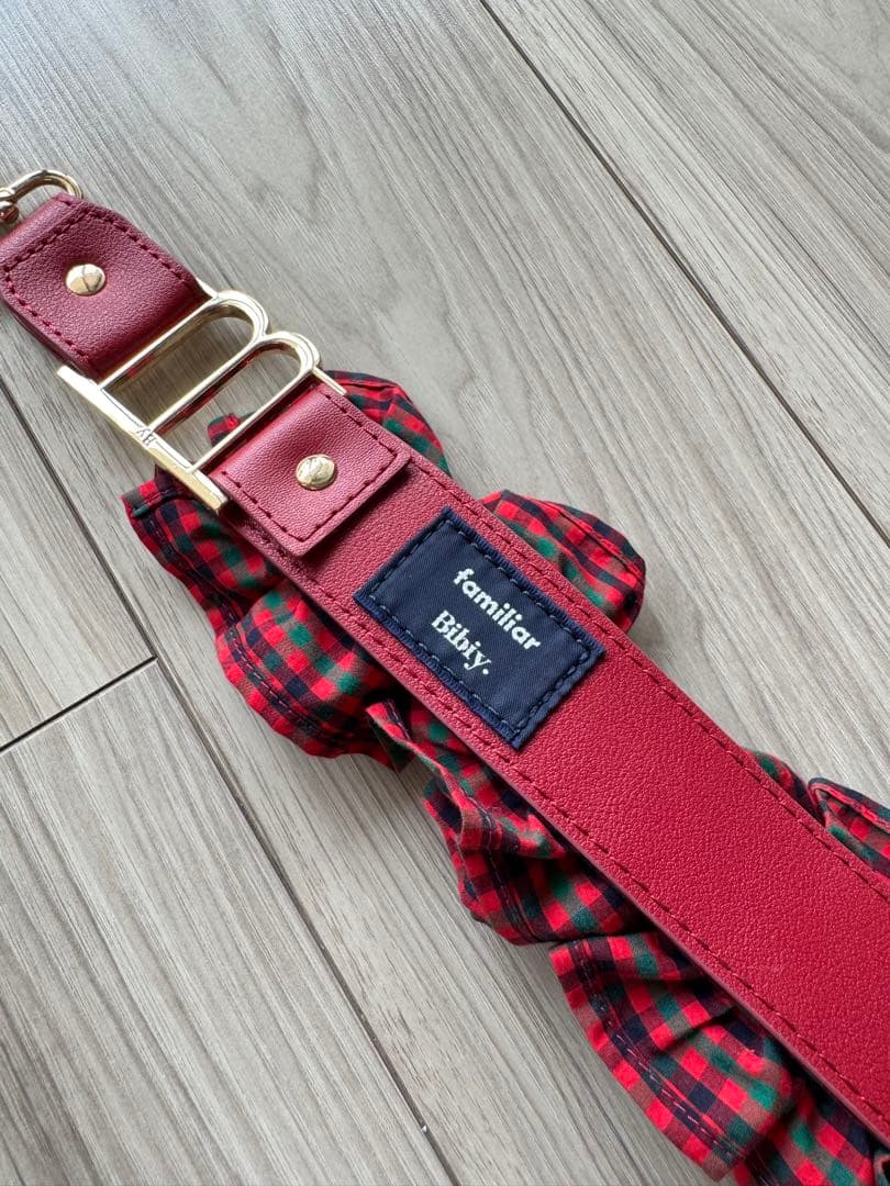 Bibiy.×familiarコラボ ハンドストラップ　赤チェック
