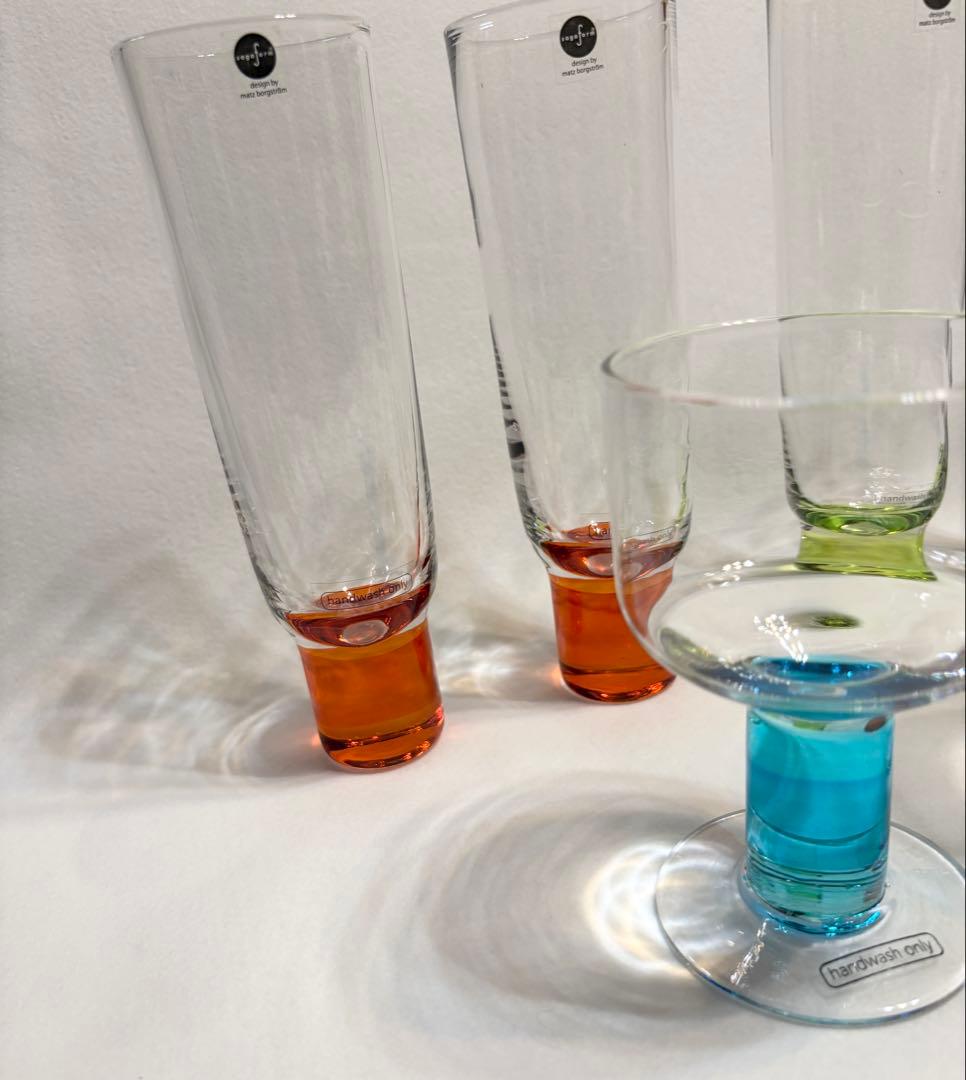 北欧 スウェーデン SAGAFORM マッツ・ベルグストロム グラス 6脚