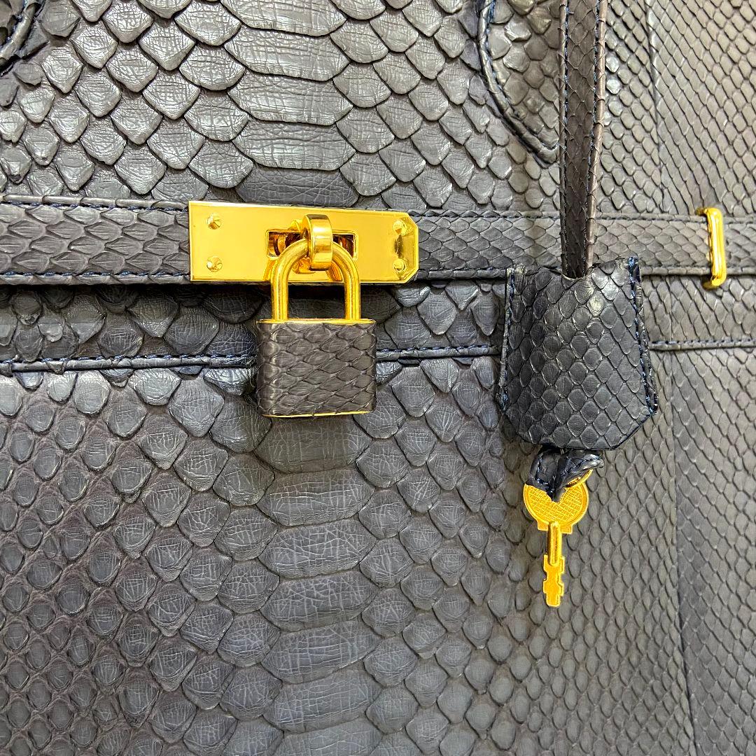 【美品】ANKH-JET　アンクジェット　パイソン　ハンドバッグ　パープル