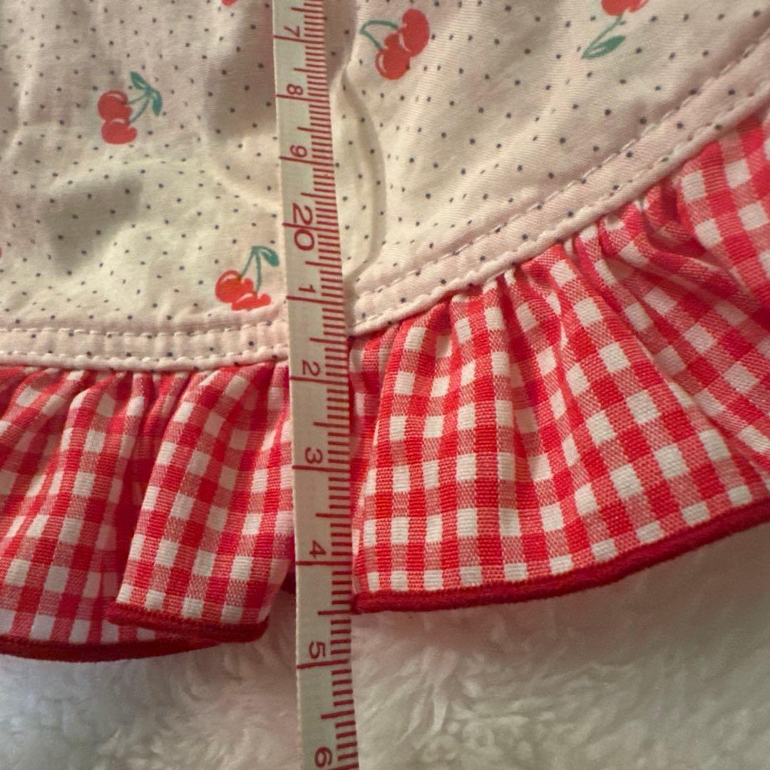 最終金額アトリエGGチェリー柄フリル犬服