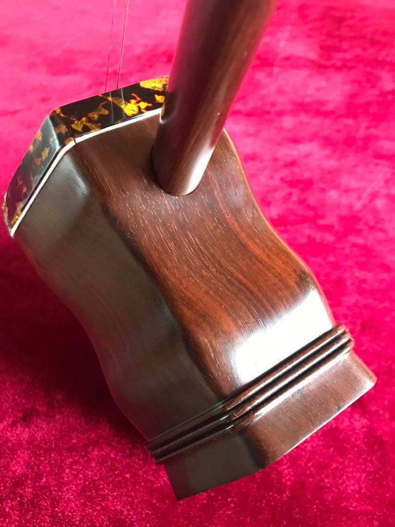 大特価・二胡★最上級・明清旧料・老紅木★錦蛇皮★蘇州科韻・李玉貴製作★十年保証