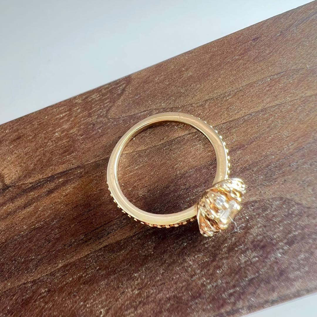 アガット　トパーズ　レース　ピンキーリング