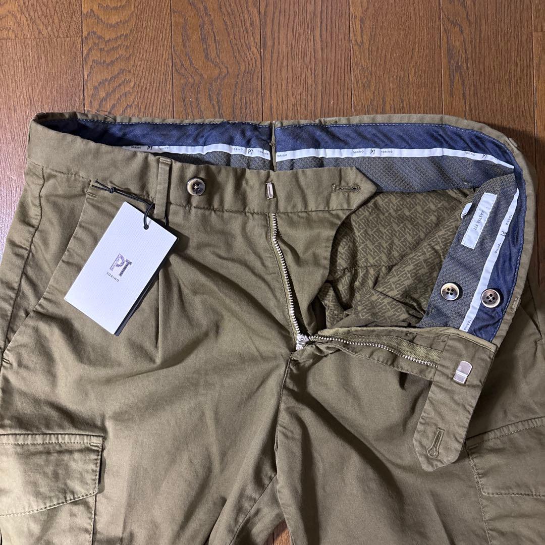 ⭐️【新品、未使用】PT TORINO カーゴパンツ カーキ オリーブ　44