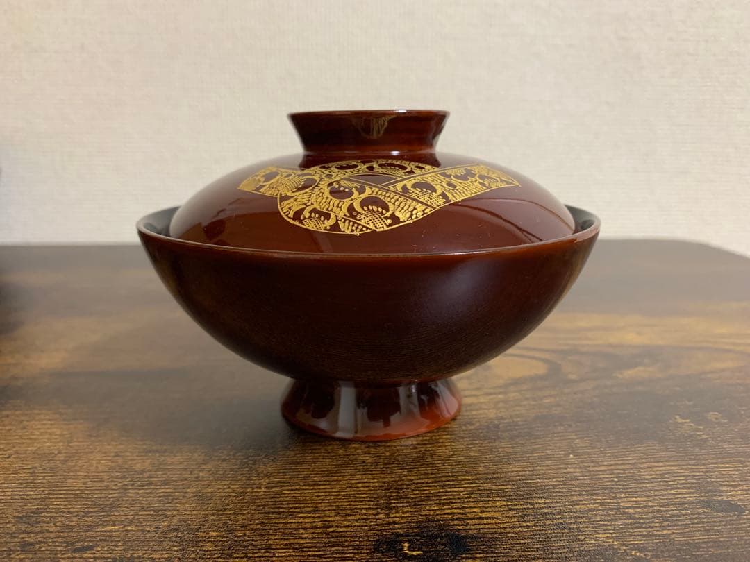 輪島塗　金彩　吸物椀10客　時代物　蓋付き椀　お椀　汁椀　椀　未使用品