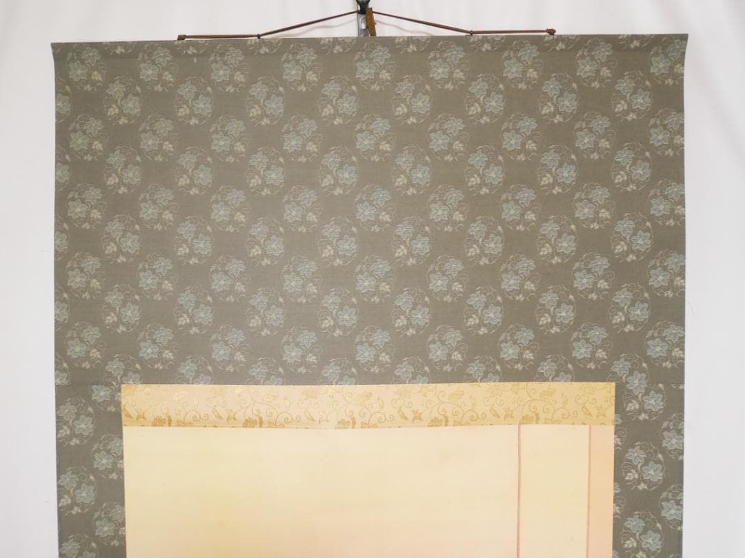 【工芸画】伝・葛飾北斎筆【春草図】春画◆複製画　美人画　掛軸