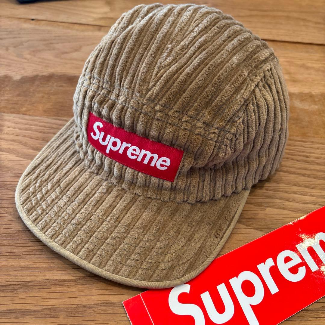 美品Supreme コーデュロイキャップ ベージュ