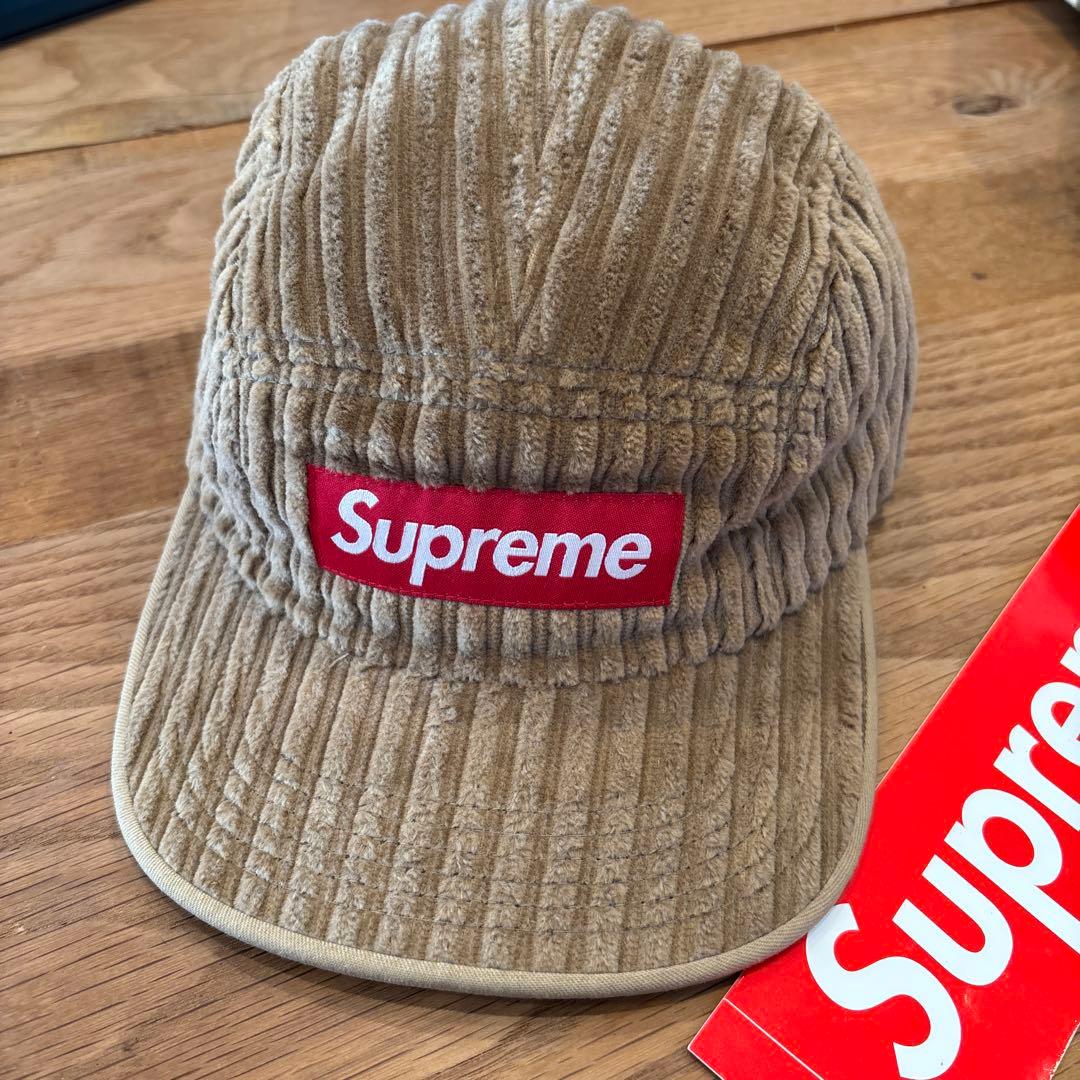 美品Supreme コーデュロイキャップ ベージュ