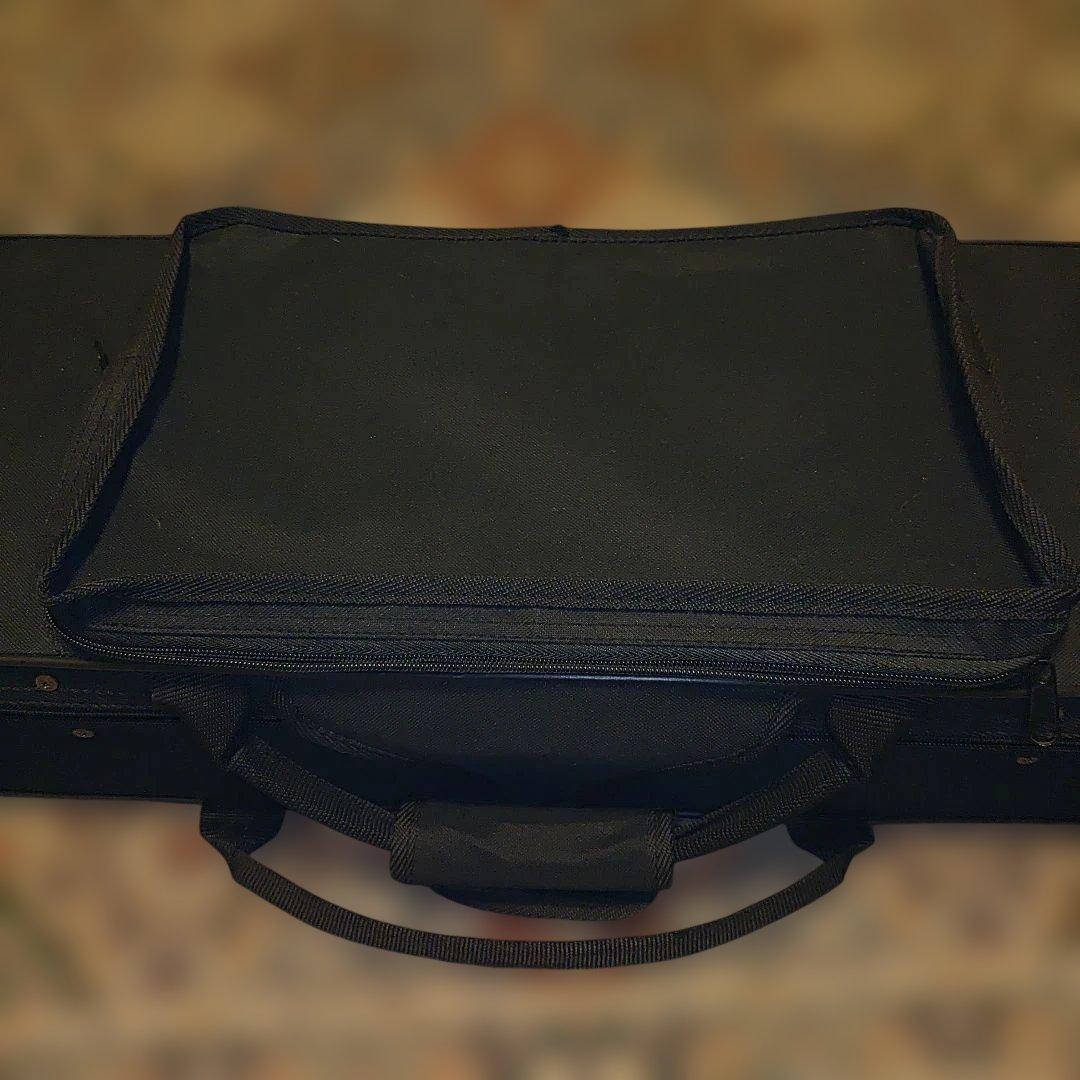 沖縄三線セミハードケース黒　中古　赤内装 収納ポケット付き (B)