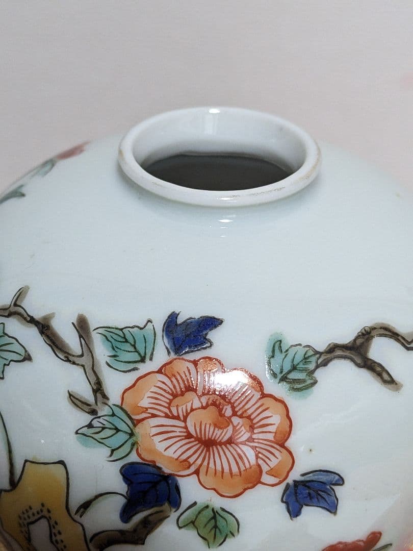 ♦11代酒井田柿右衛門 岩牡丹文様壺小壺 明治時代〜大正時代 古美術骨董品