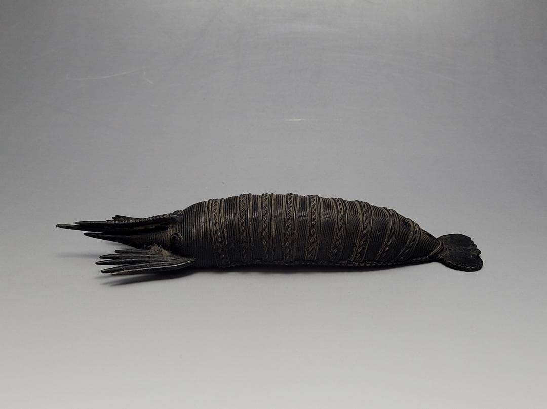 古銅造 えび型 置物 明清時代 幅約17.5㎝