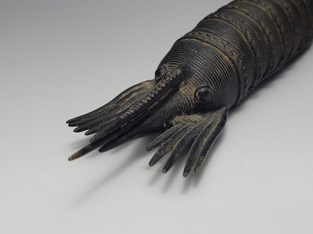 古銅造 えび型 置物 明清時代 幅約17.5㎝