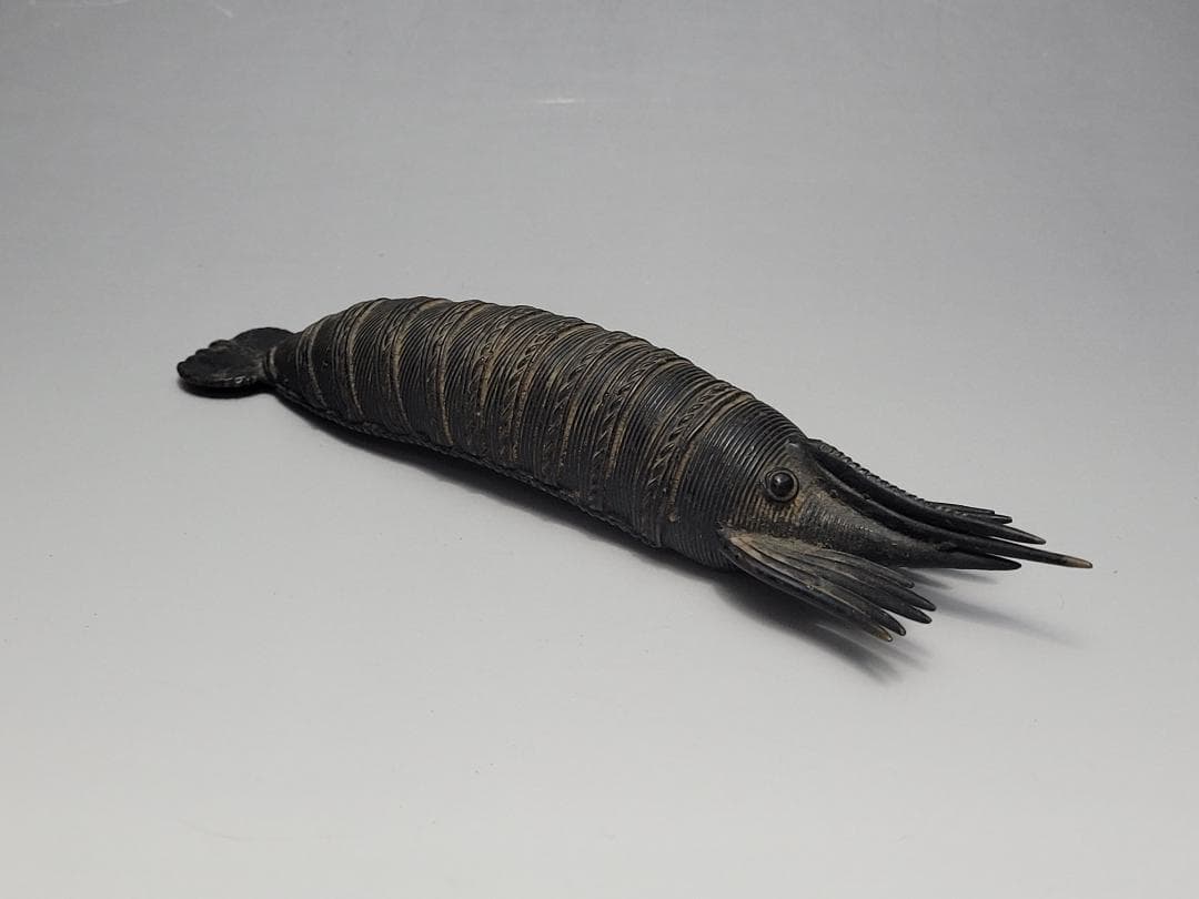 古銅造 えび型 置物 明清時代 幅約17.5㎝