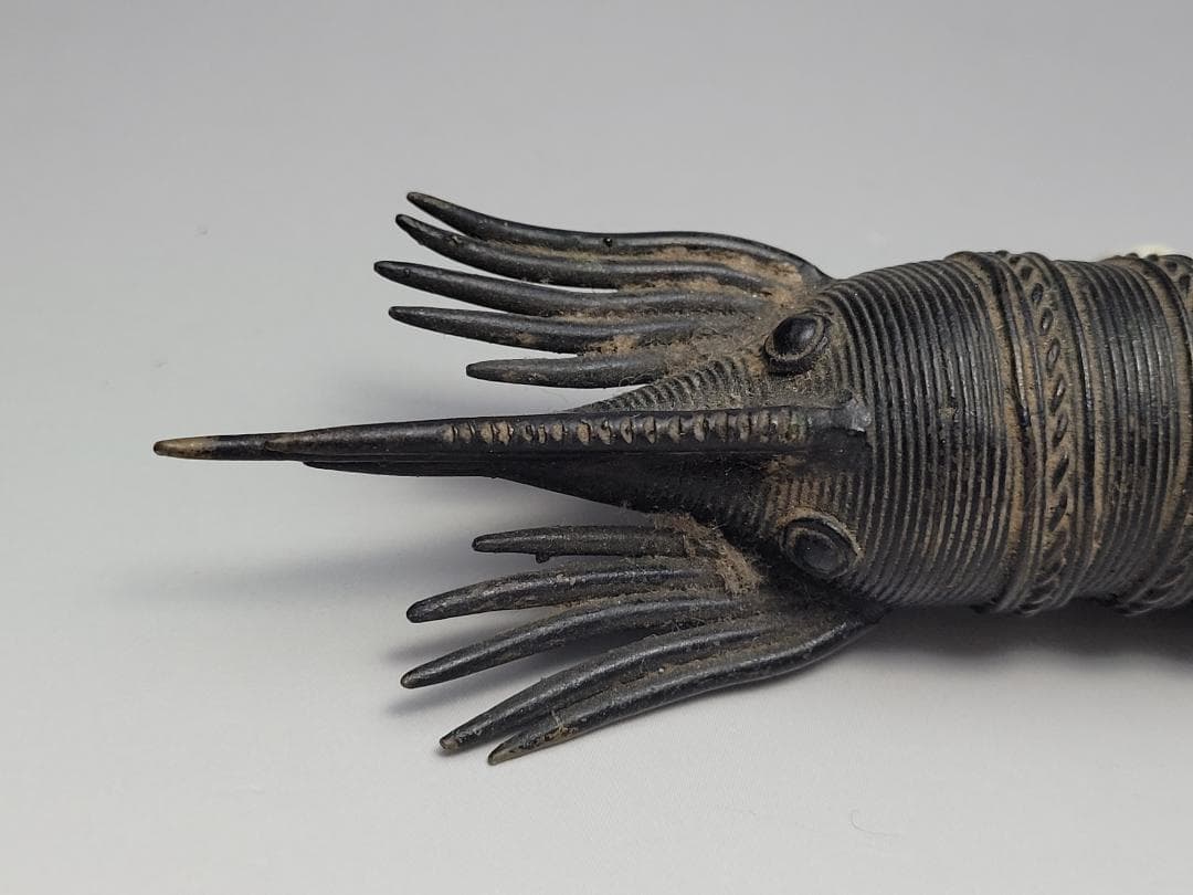 古銅造 えび型 置物 明清時代 幅約17.5㎝