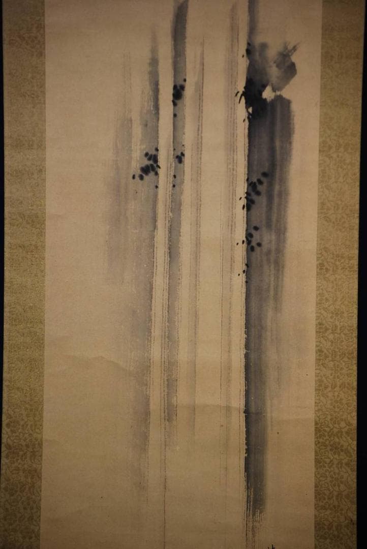 真作/狩野安信/瀧図/金襴表装/布袋屋掛軸HD-292