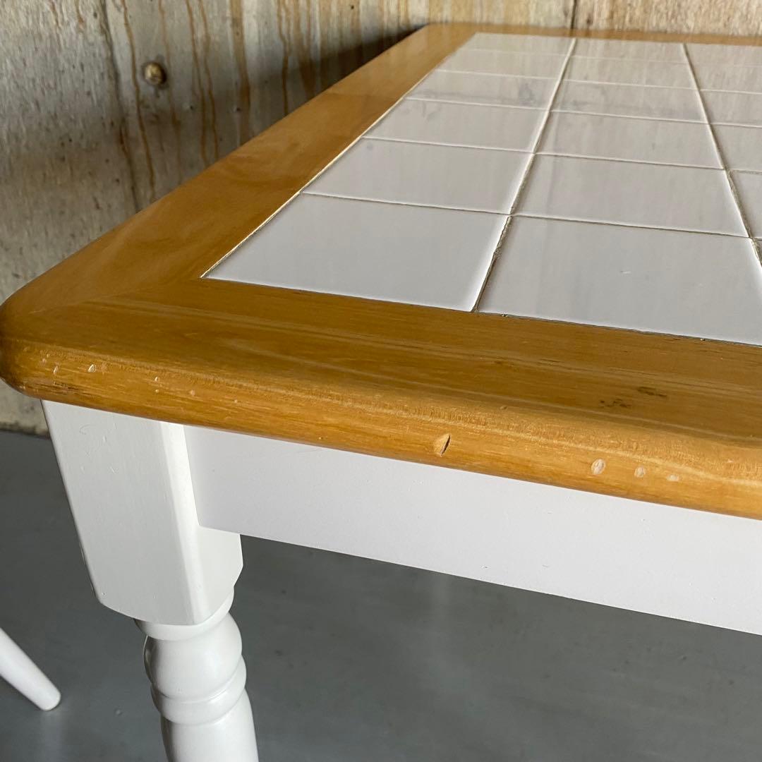 ダイニングテーブルセット　ダイニングチェア　タイルトップ　カントリー　レトロ