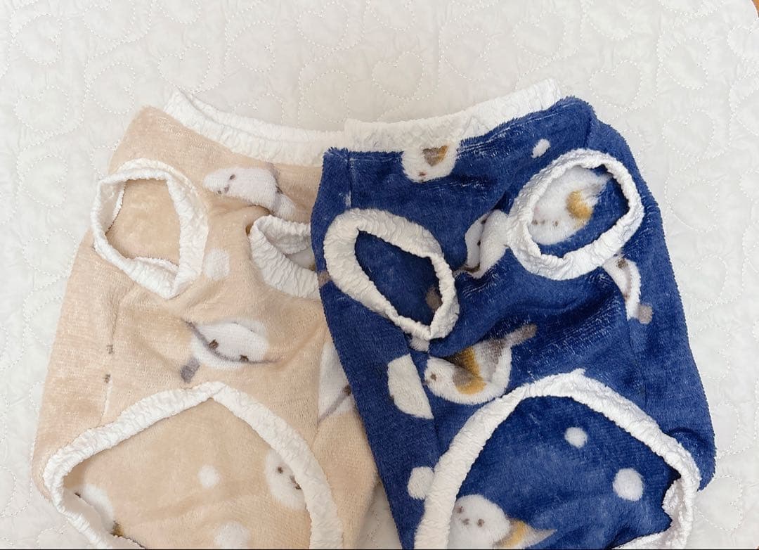 ハンドメイド 犬服 ボア生地 タンクトップ シマエナガ 冬用