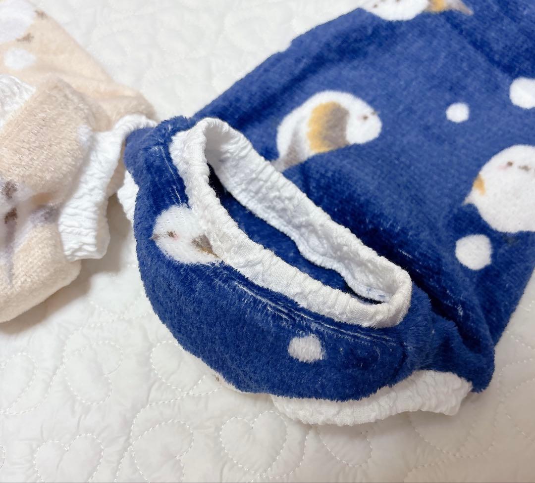 ハンドメイド 犬服 ボア生地 タンクトップ シマエナガ 冬用