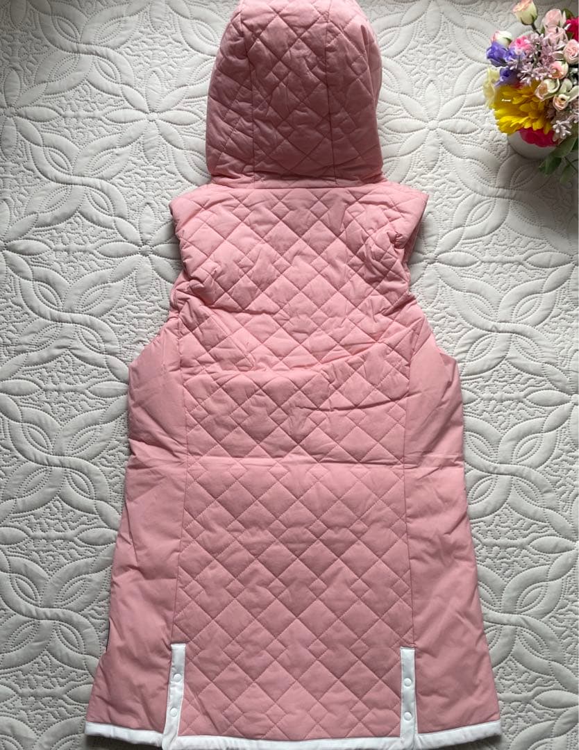 【チェリー 様】Taylor Made 中綿フーディベスト　ロング丈　ピンク　M