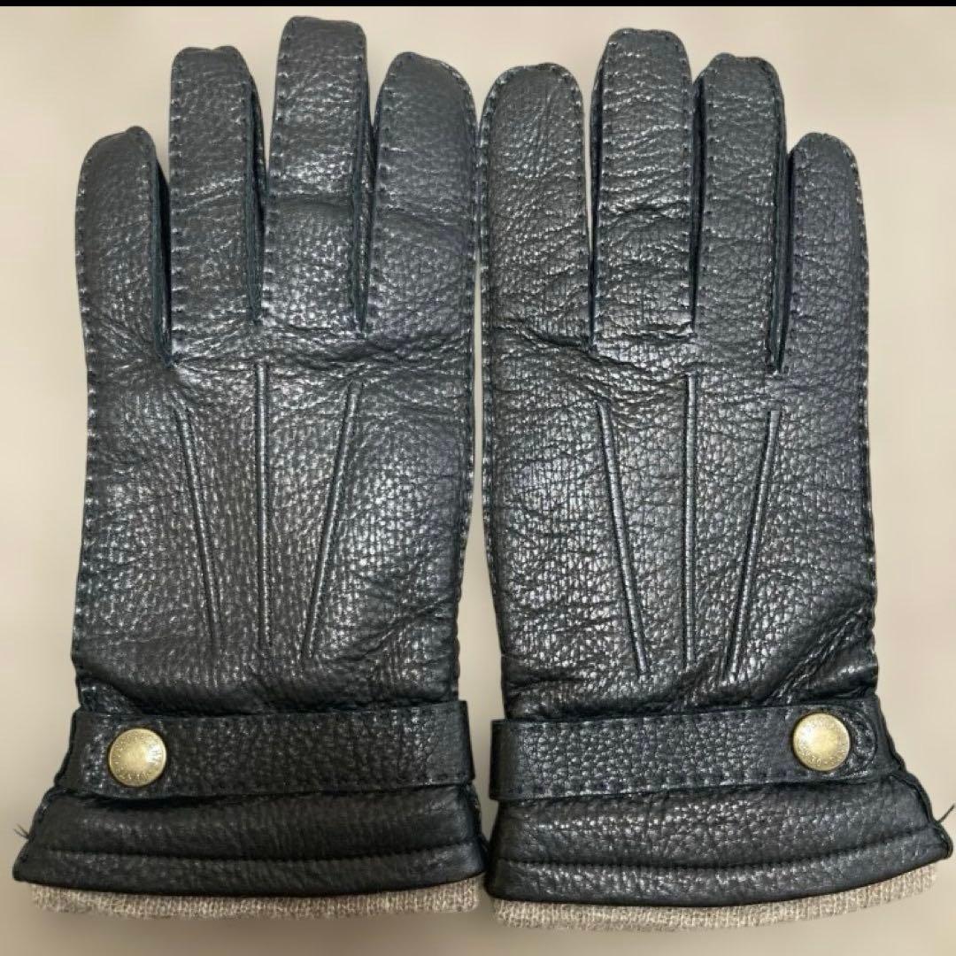 【新品】DENTS デンツ　手袋　革手袋　メンズ　グローブ　カシミヤ　ブラック