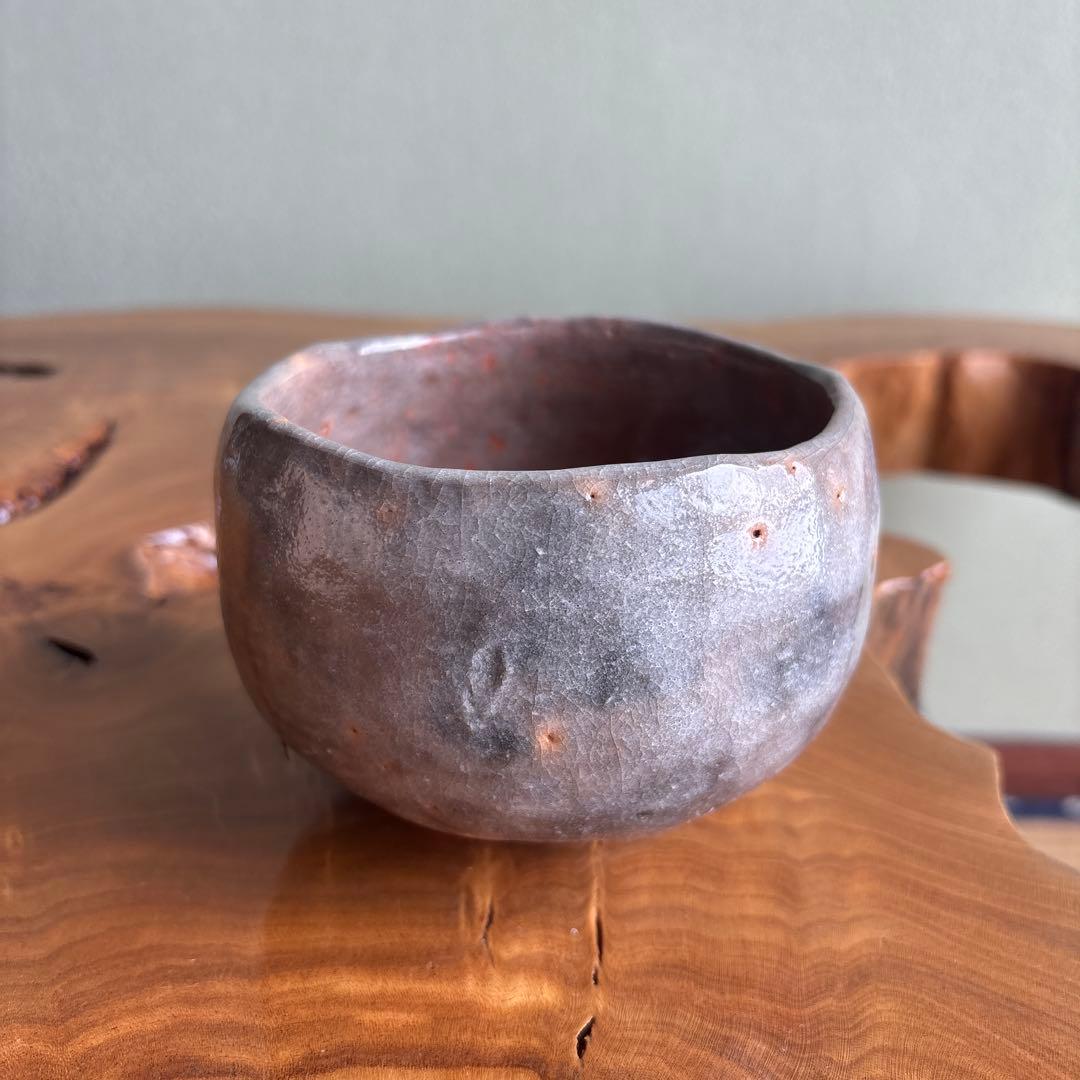 楽入窯 吉村楽入 赤楽茶碗 楽焼 抹茶碗 茶道具 共箱