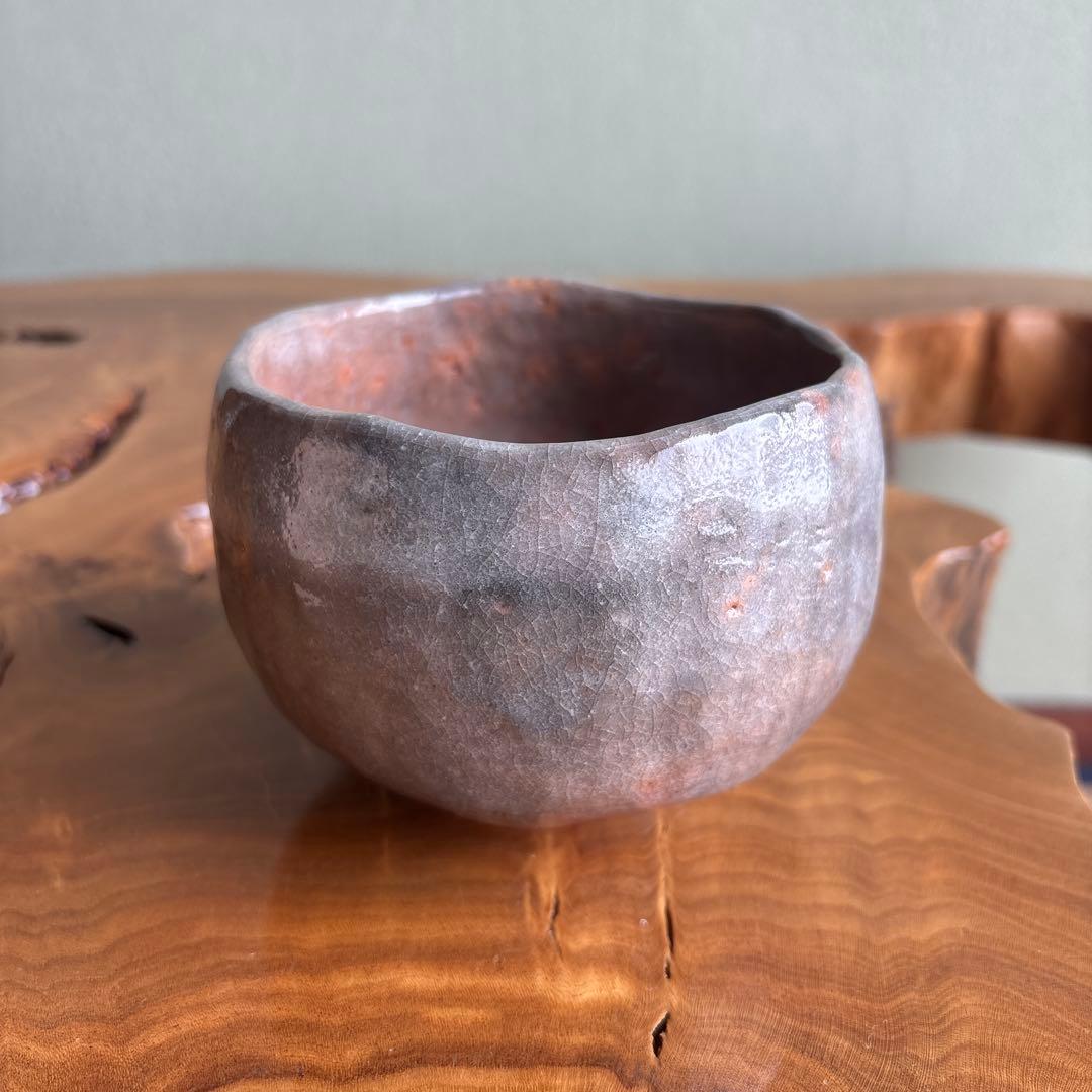 楽入窯 吉村楽入 赤楽茶碗 楽焼 抹茶碗 茶道具 共箱