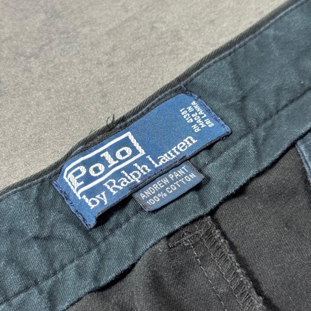 PoloRalphLauren ANDREWブラック ポロチノ W33L32古着