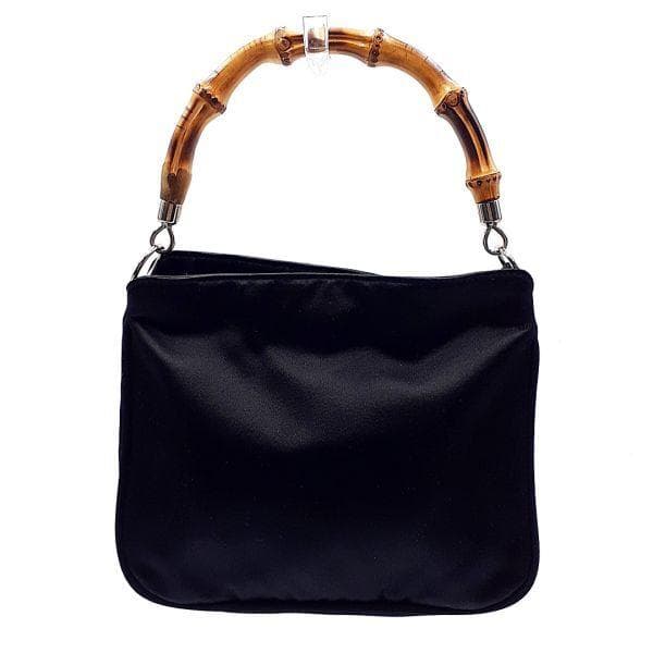 ◆超美品◆ グッチ GUCCI ハンドバッグ ミニバッグ 鞄 バンブー サテン地