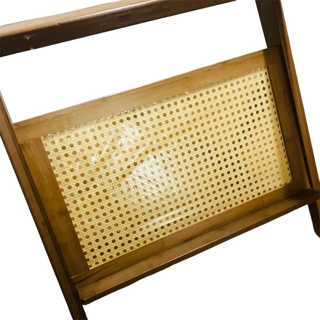 木製ブラウンサイドテーブル ガラス天板